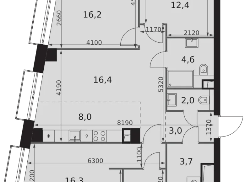 Mieszkanie 4 pokoi 92 m² Moskwa, Rosja