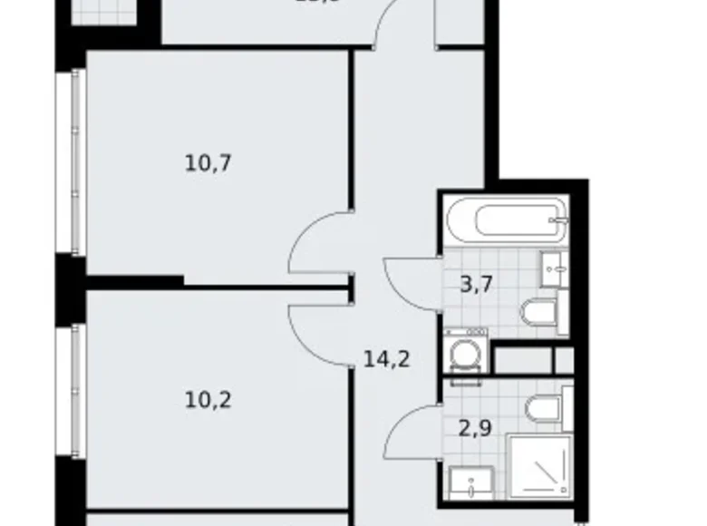 Apartamento 3 habitaciones 70 m² Vnukovo, Rusia