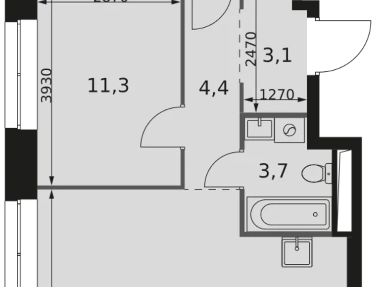 3 room apartment 67 m² Moscow, Russia