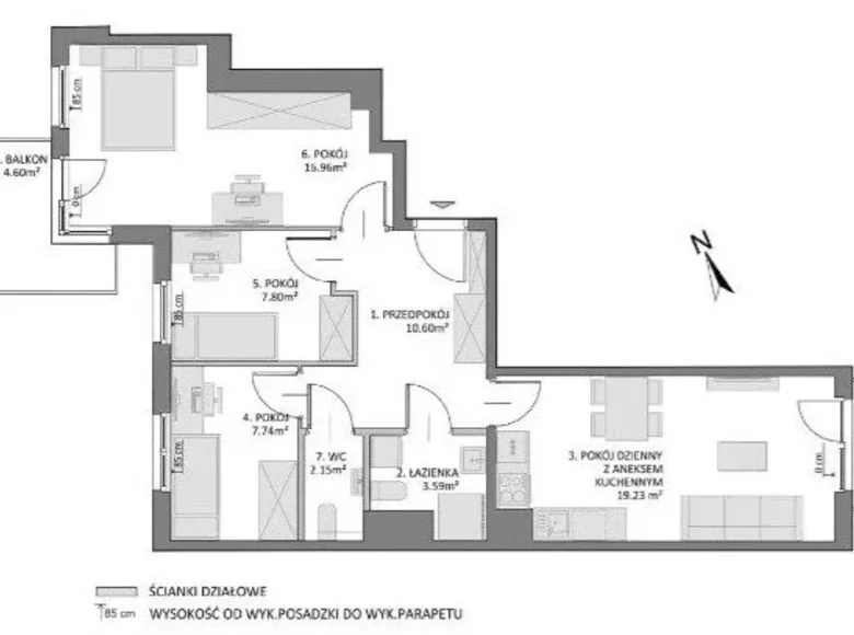 3 bedroom apartment 68 m² Gdańsk, Poland