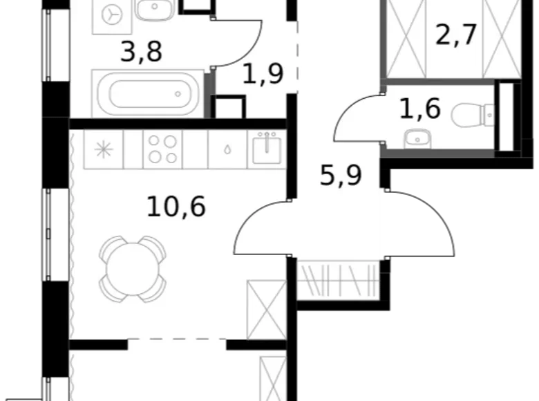 Appartement 3 chambres 62 m² Leninsky District, Russie