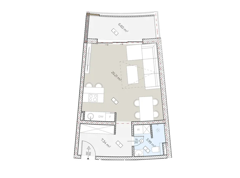 Kawalerka 1 pokój 42 m² Boreti, Czarnogóra