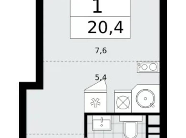 Appartement 1 chambre 20 m² Kommunarka, Russie