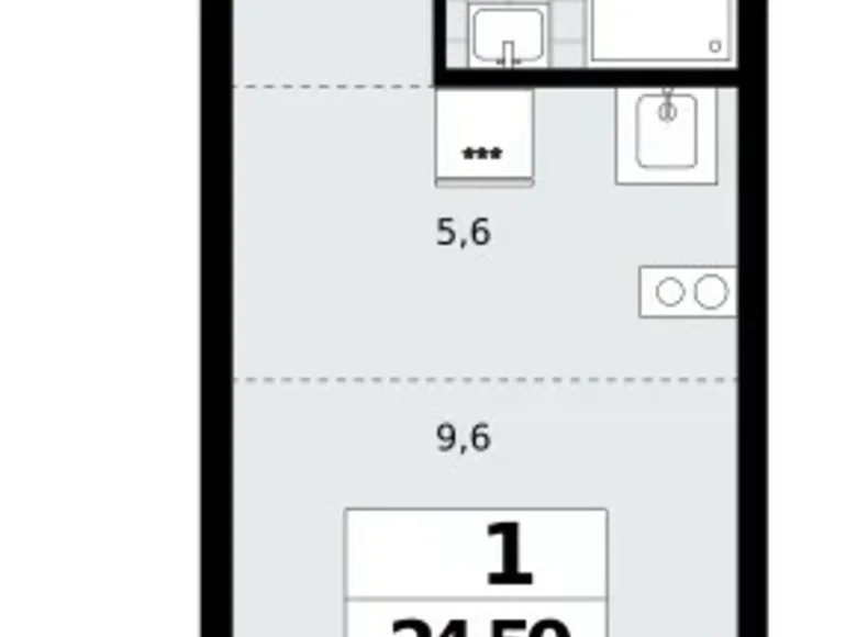 Mieszkanie 1 pokój 25 m² Moskwa, Rosja