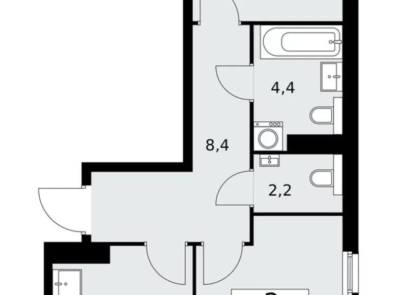 Wohnung 2 zimmer 52 m² Kommunarka, Russland