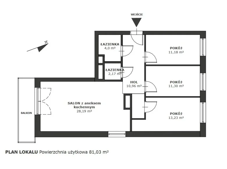 Appartement 4 chambres 81 m² Varsovie, Pologne