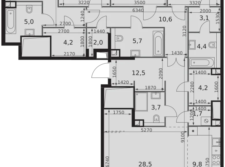 Квартира 5 комнат 154 м² Москва, Россия