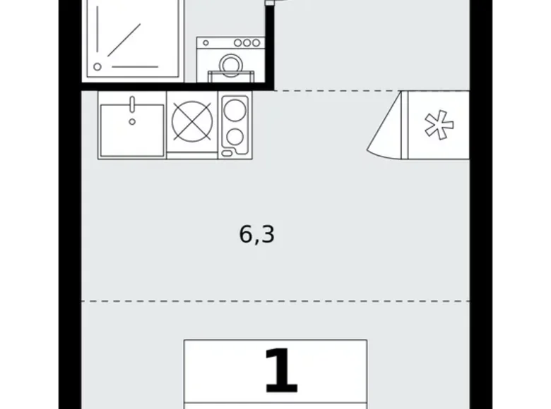 1 room apartment 23 m² Kommunarka, Russia