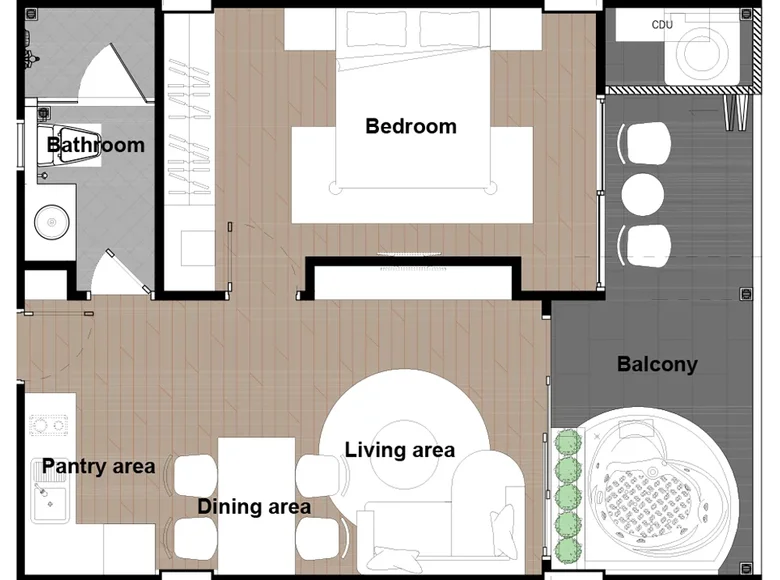 1 room apartment 57 m² Rawai, Thailand