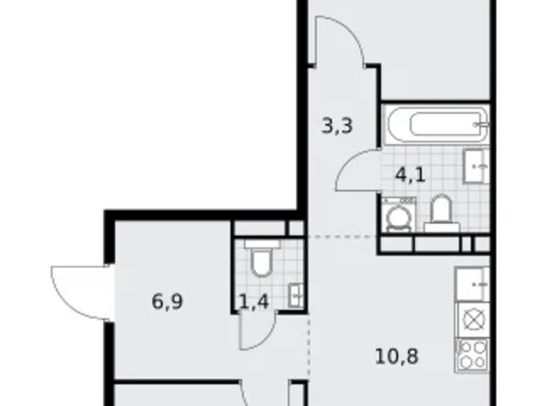Квартира 3 комнаты 60 м² район Внуково, Россия