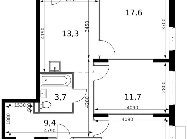 Квартира 3 комнаты 77 м² Сапроново, Россия