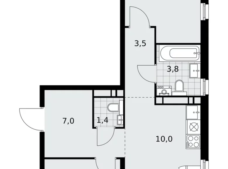 Квартира 3 комнаты 60 м² район Троицк, Россия