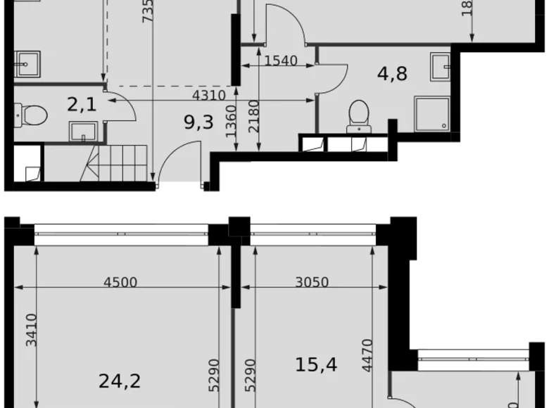 4 room apartment 118 m² Moscow, Russia