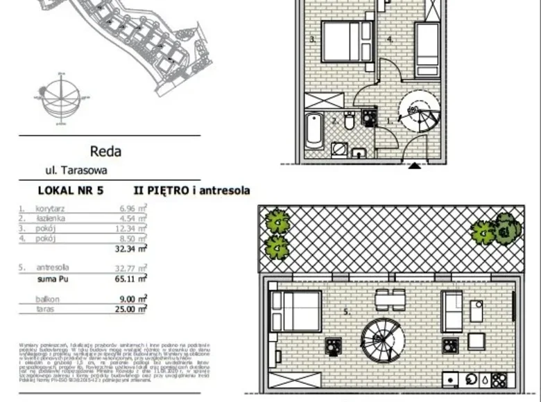Apartamentos multinivel 3 habitaciones 65 m² Reda, Polonia