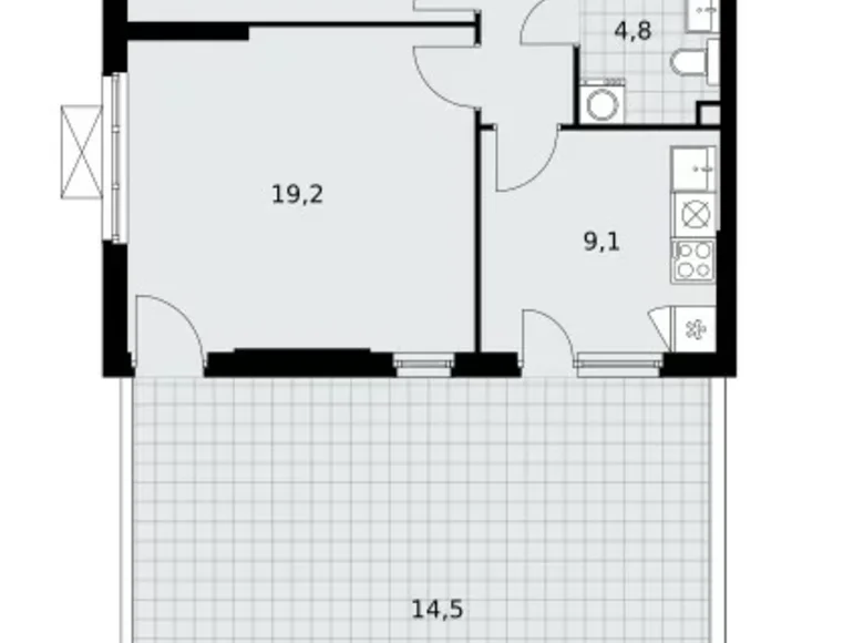 2 room apartment 70 m² Kommunarka, Russia