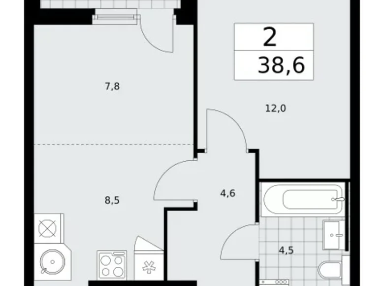 Wohnung 2 zimmer 39 m² Kommunarka, Russland