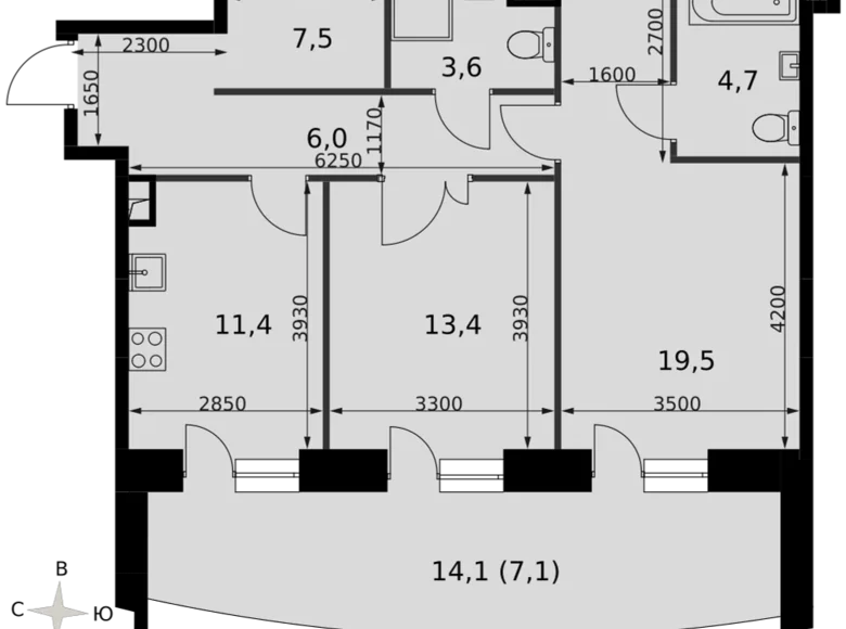 Mieszkanie 2 pokoi 73 m² Moskwa, Rosja
