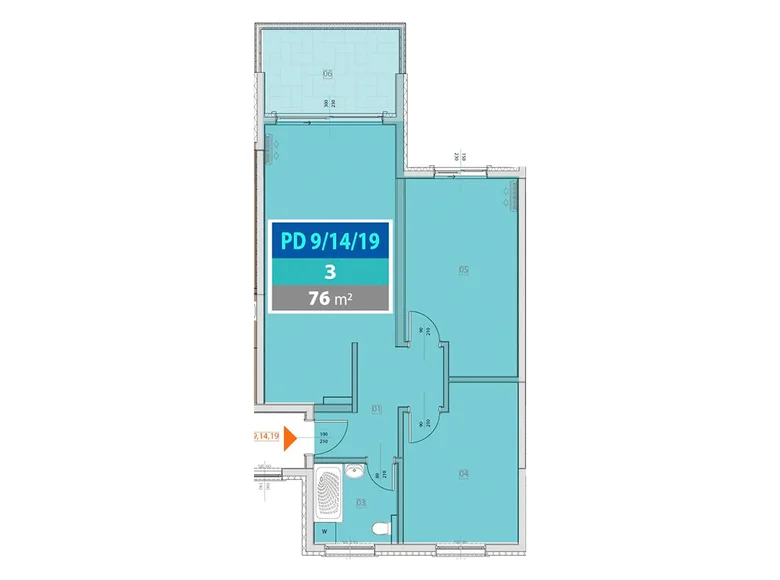 Mieszkanie 3 pokoi 76 m² Provodina, Czarnogóra