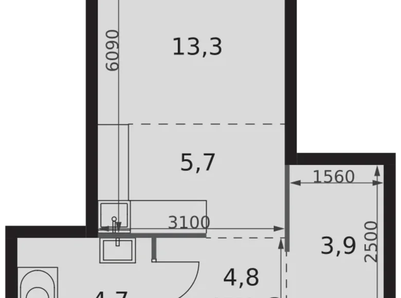 Estudio 1 habitación 32 m² Moscú, Rusia