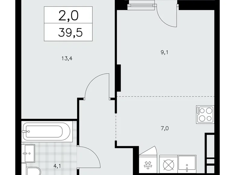 Mieszkanie 2 pokoi 40 m² Kommunarka, Rosja