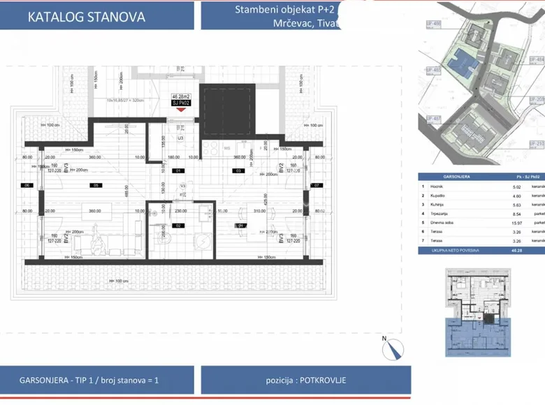 Mieszkanie 1 pokój 34 m² Tivat, Czarnogóra