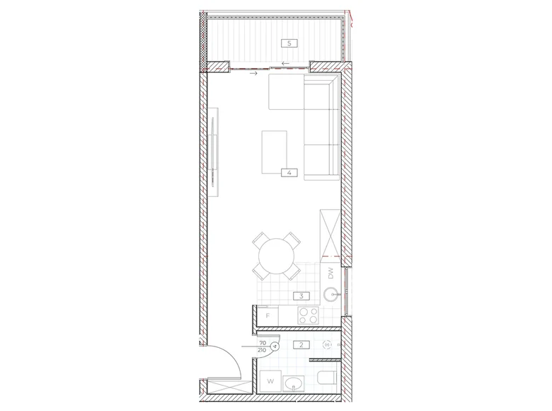 Kawalerka 1 pokój 38 m² Boreti, Czarnogóra