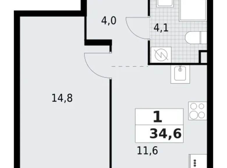 Mieszkanie 1 pokój 35 m² Krasnoye Selo, Rosja