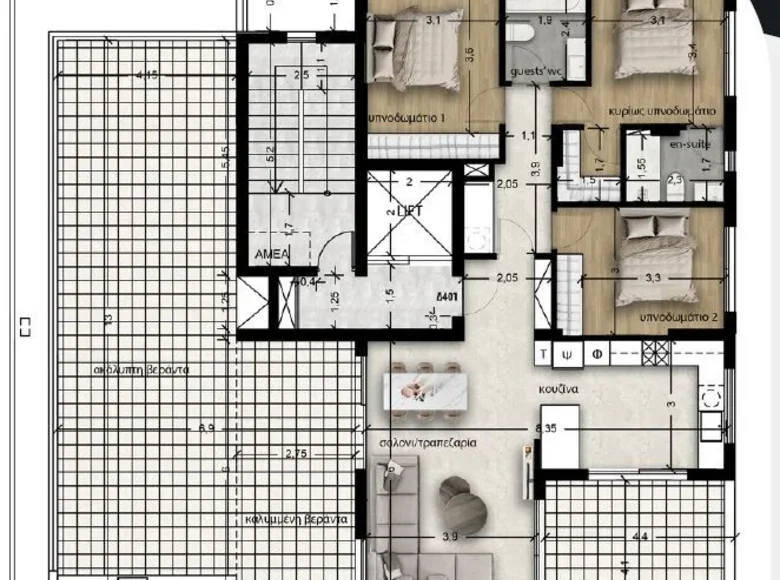 Mieszkanie 4 pokoi 198 m² Limassol, Cypr