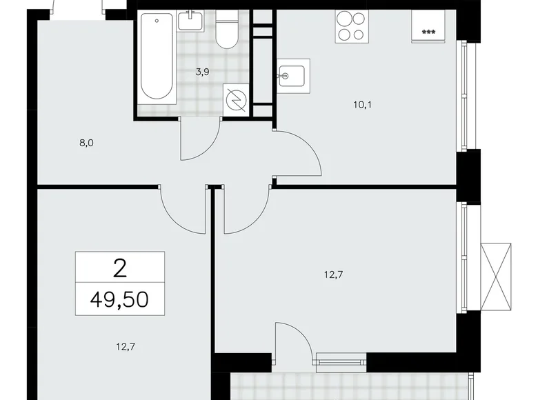 Apartamento 2 habitaciones 50 m² Kommunarka, Rusia