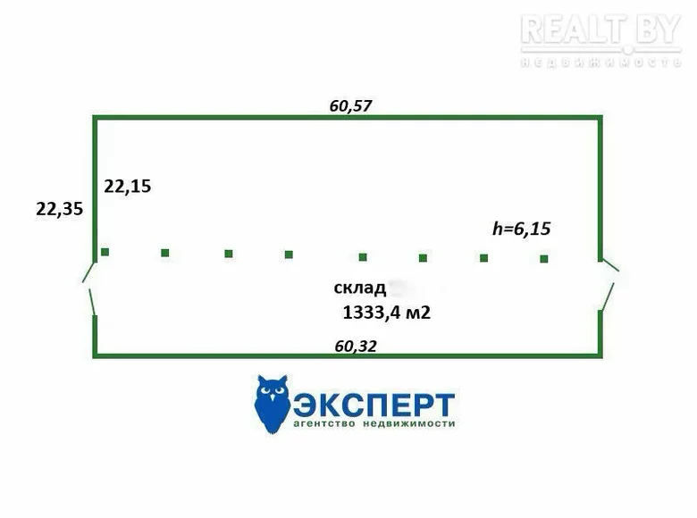 Warehouse 1 333 m² in Maladzyechna, Belarus
