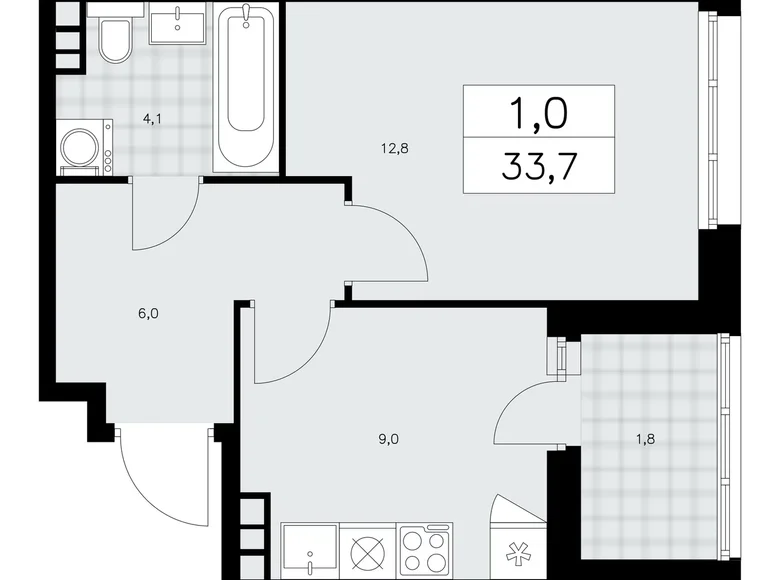 Appartement 1 chambre 34 m² Kommunarka, Russie