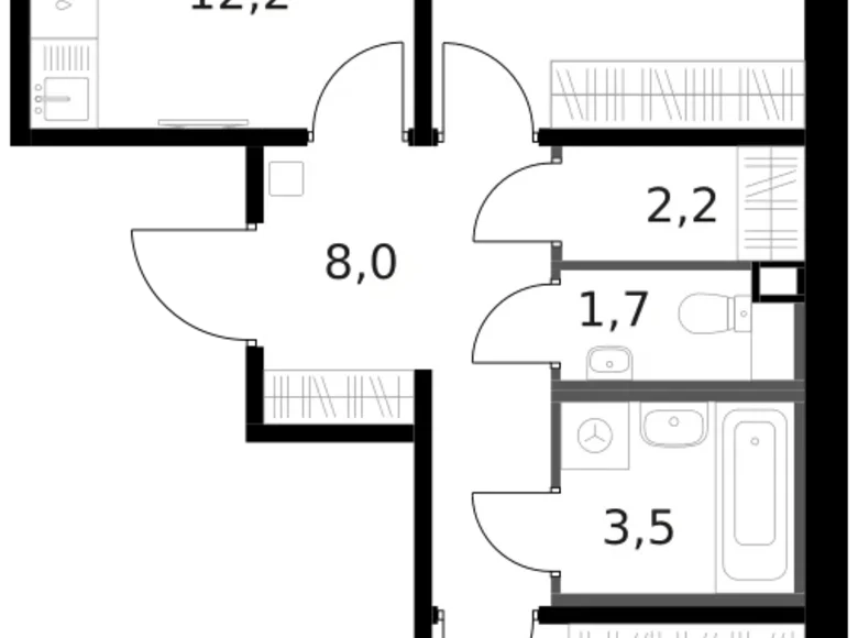 Wohnung 2 zimmer 58 m² Moskau, Russland