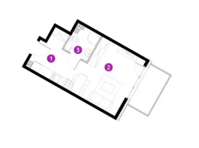 1 room apartment 26 m² Gdańsk, Poland