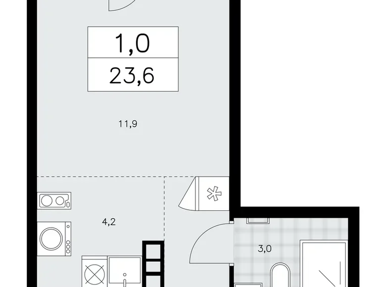 Appartement 1 chambre 24 m² Kommunarka, Russie