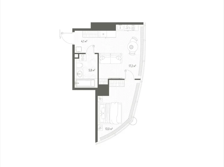 Wohnung 1 zimmer 40 m² Russland, Russland