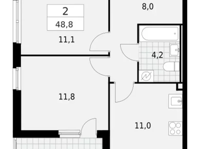 Mieszkanie 2 pokoi 49 m² Krasnoye Selo, Rosja