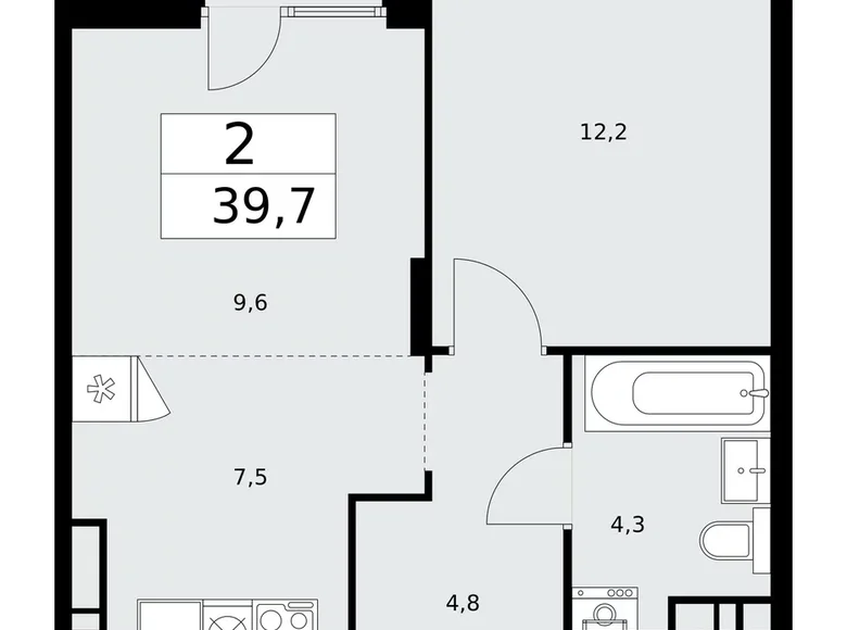 Apartamento 2 habitaciones 40 m² Troitsk, Rusia