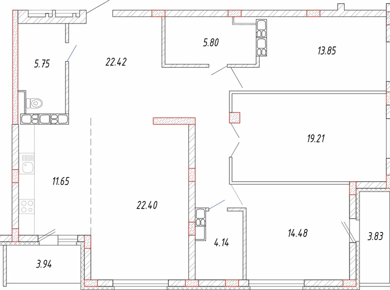 Квартира 4 комнаты 126 м² Минск, Беларусь