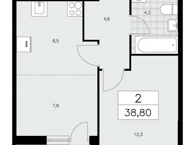 Mieszkanie 2 pokoi 39 m² Kommunarka, Rosja