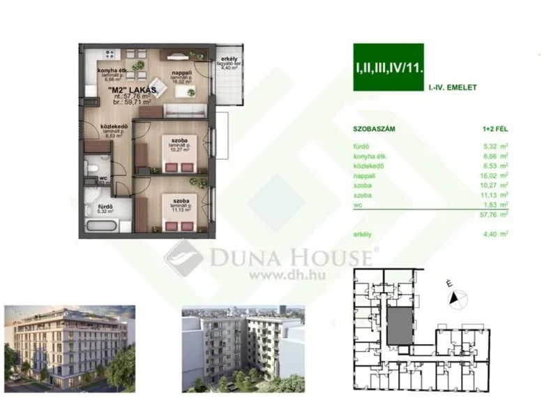 Квартира 62 м² Будапешт, Венгрия