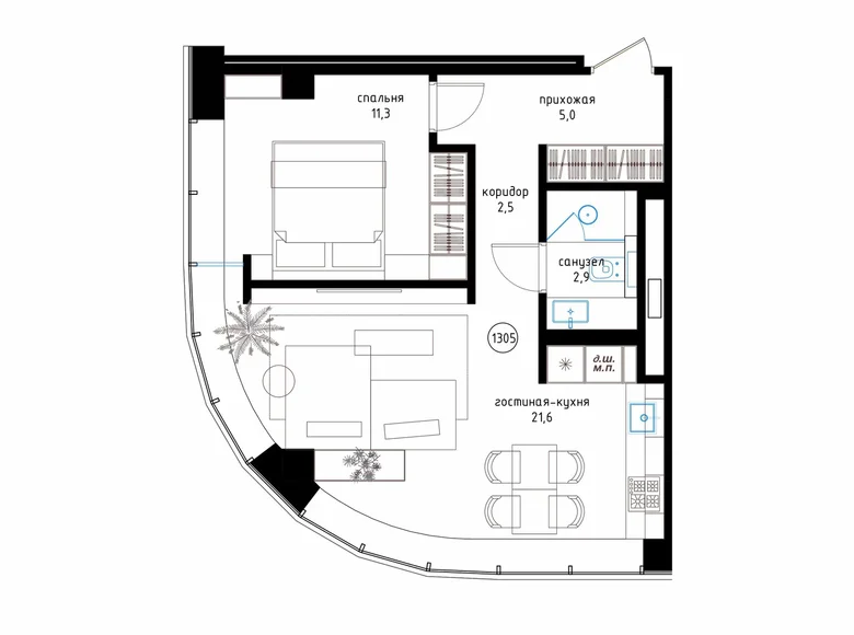Studio 78 m² Kopishche, Bélarus
