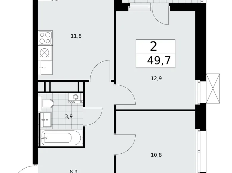Квартира 2 комнаты 50 м² район Коммунарка, Россия