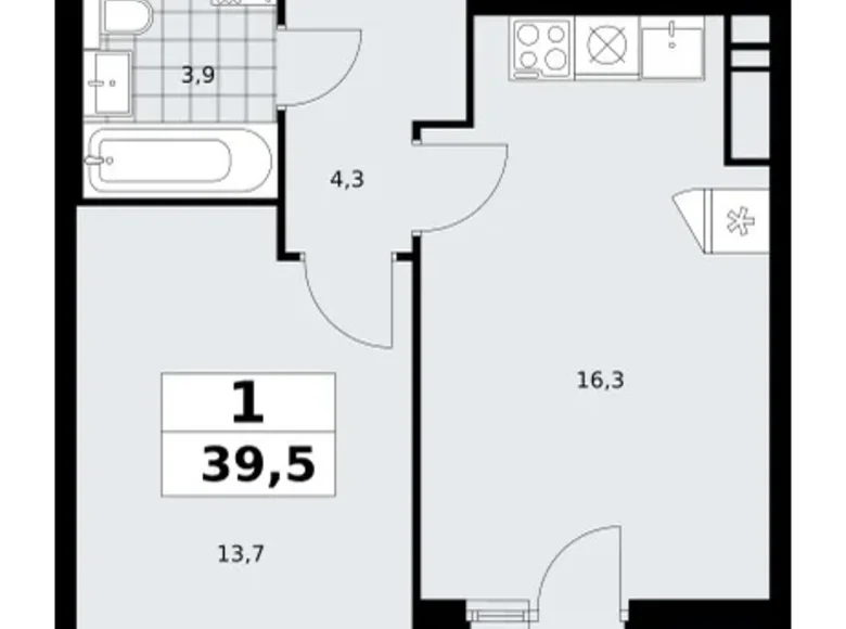 Mieszkanie 1 pokój 40 m² Kommunarka, Rosja
