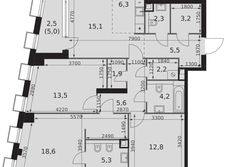 Mieszkanie 4 pokoi 99 m² Moskwa, Rosja