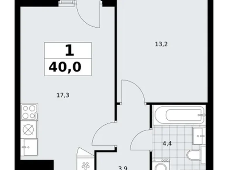 Appartement 1 chambre 40 m² Troïtsk, Russie