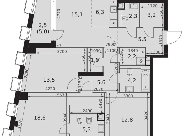Mieszkanie 4 pokoi 99 m² Moskwa, Rosja