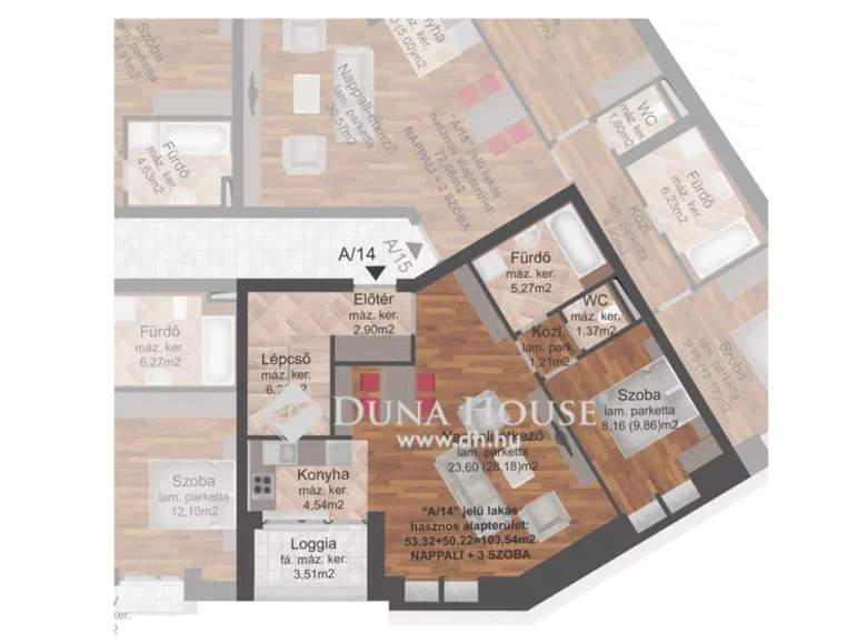 Apartment 2 bathrooms 103 m² in Budapest, Hungary