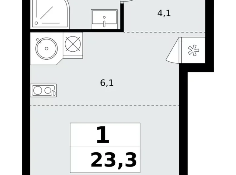 Apartamento 1 habitación 23 m² Kommunarka, Rusia