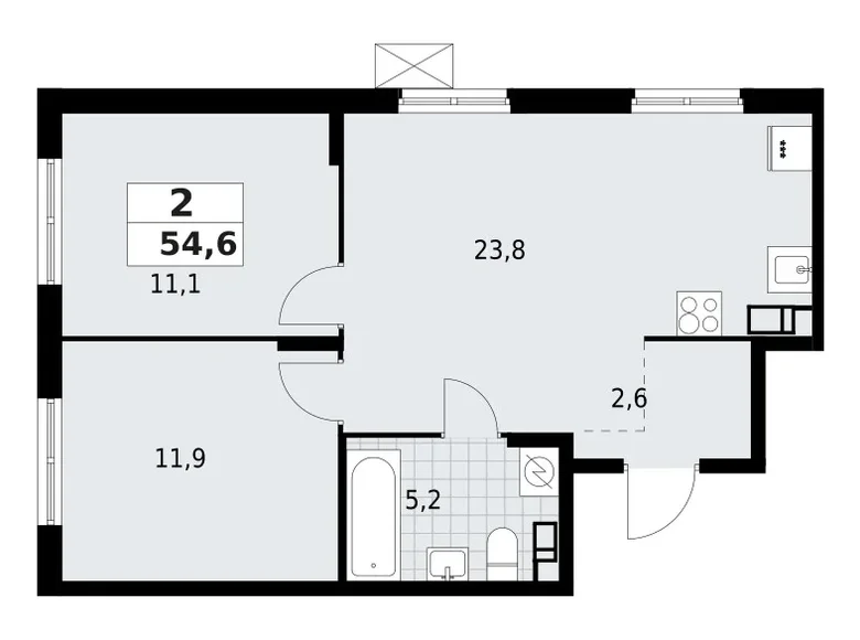 Mieszkanie 2 pokoi 55 m² Krasnoye Selo, Rosja