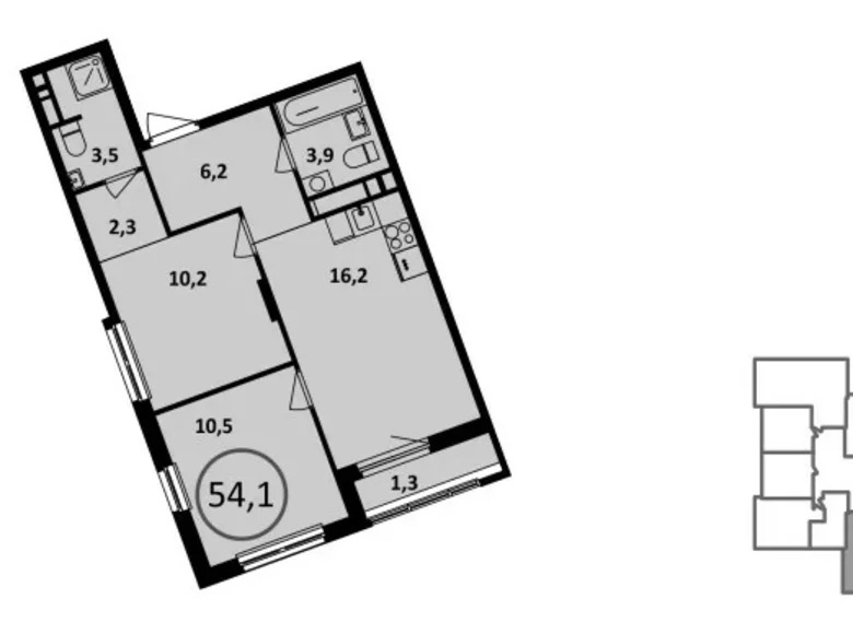 Квартира 2 комнаты 55 м² район Коммунарка, Россия